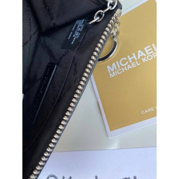 Michael Kors MK JST Coin Key Chain Pouch Wallet -Black - Picture 3 of 4